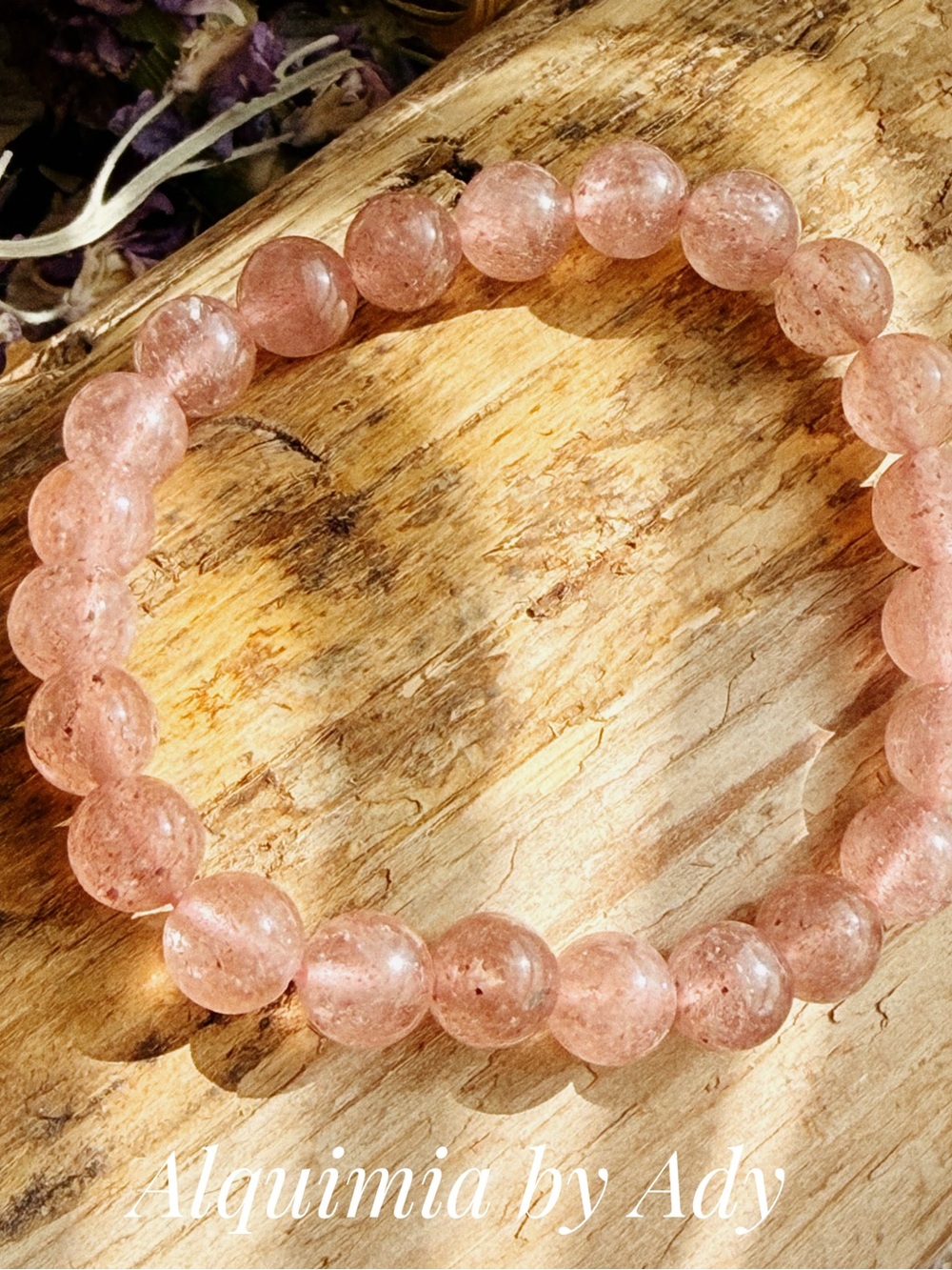 8mm Strawberry Quartz — Sweet & Calming